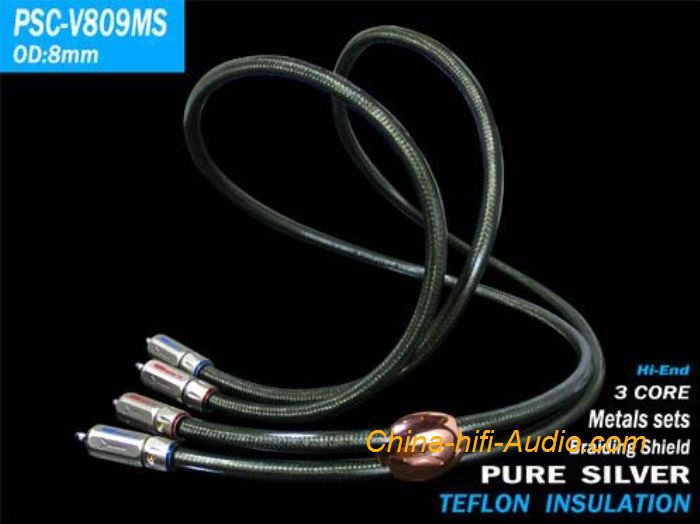 YARBO PSC-V809MS audiophile cables interconnect cord Sterling silver 3 core pair - Click Image to Close